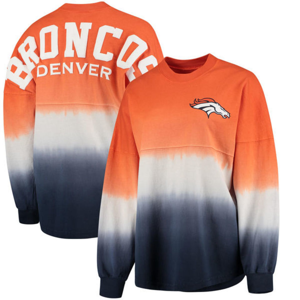 Women's Fanatics Branded Navy/Orange Denver Broncos Lock It Down Pullover  Hoodie